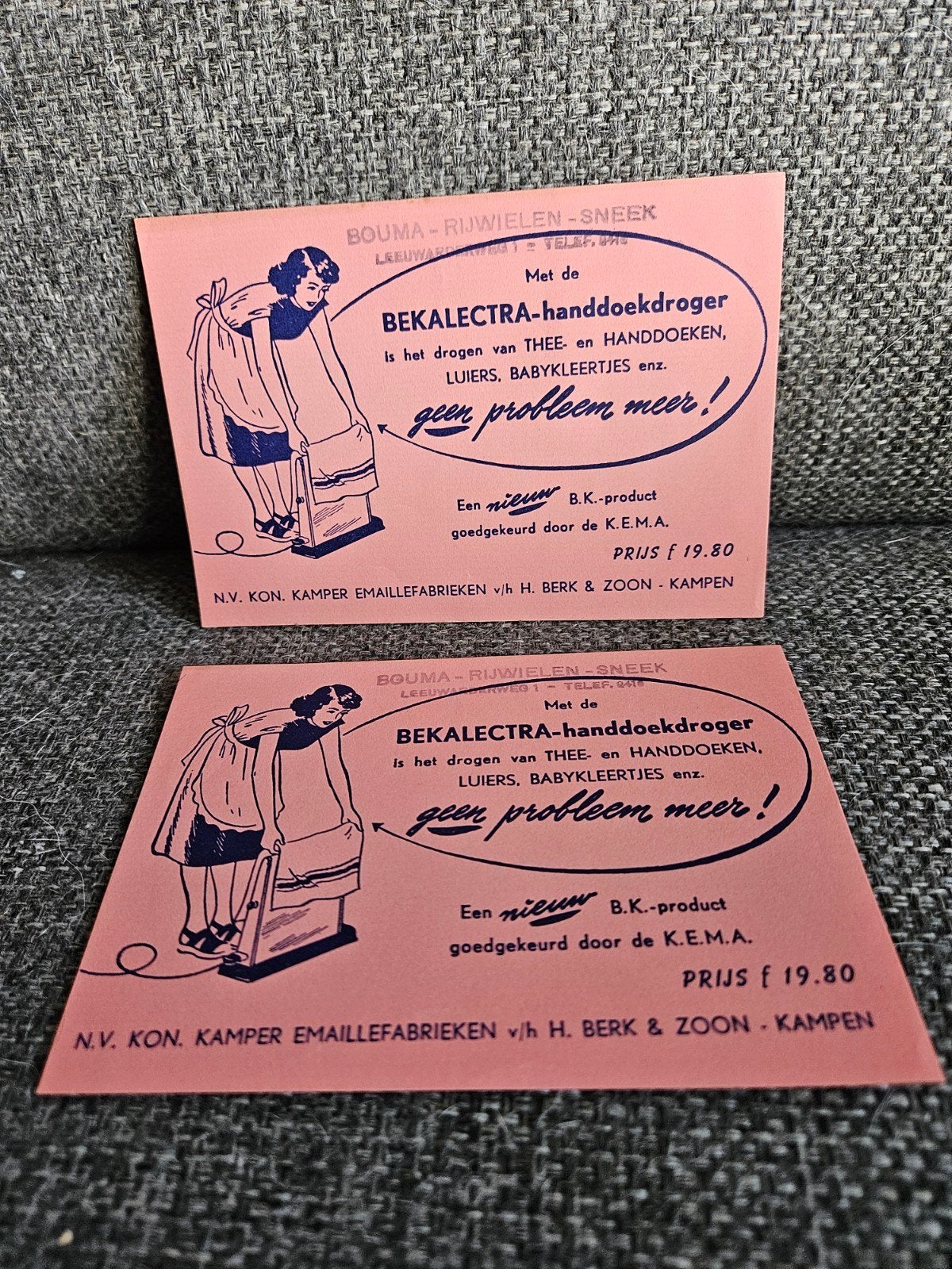 Vintage BEKALELECTRA handdoekdroger reclame folder, Verzenden, Zo goed als nieuw, Folder