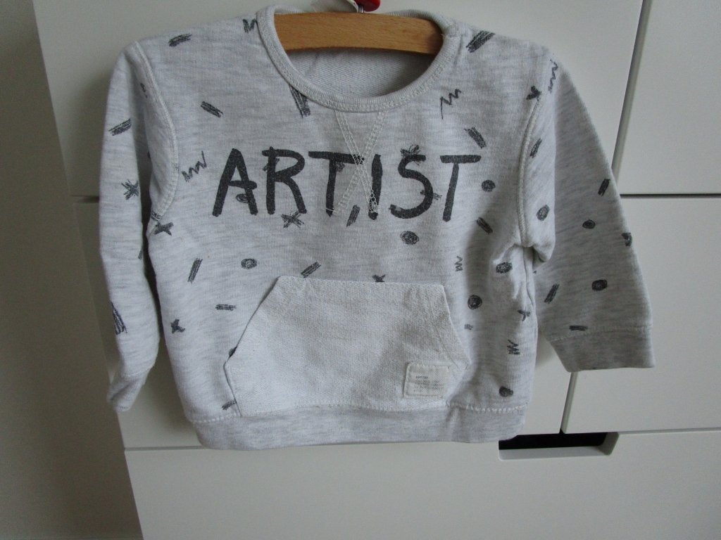 Zara - sweat trui Artist maat 80, Truitje of Vestje, Ophalen of Verzenden, Zo goed als nieuw, Zara