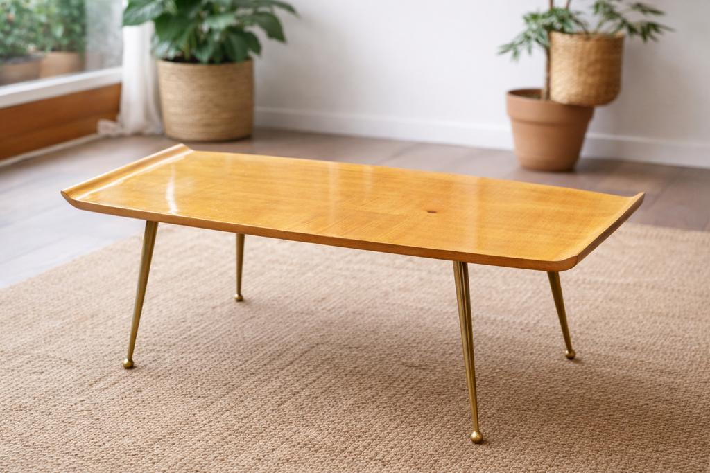 Stijlvolle vintage Italiaanse salontafel uit de jaren 50 60, Ophalen, Gebruikt