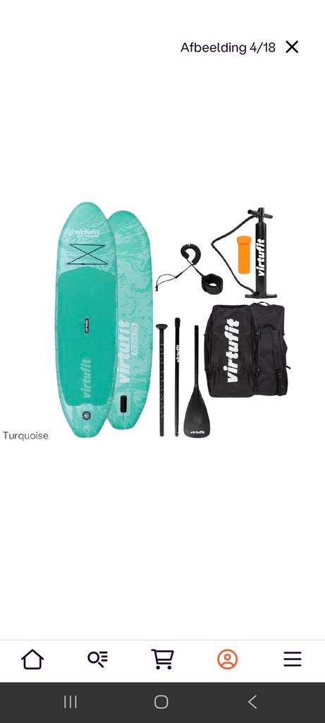 Virtufit Ocean 275 SUPboard Turquoise - Complete Set Nieuw, Watersport en Boten, Suppen, Ophalen of Verzenden