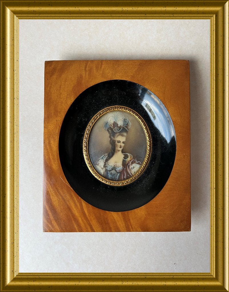 Miniatuur portret lijstje, Ophalen of Verzenden
