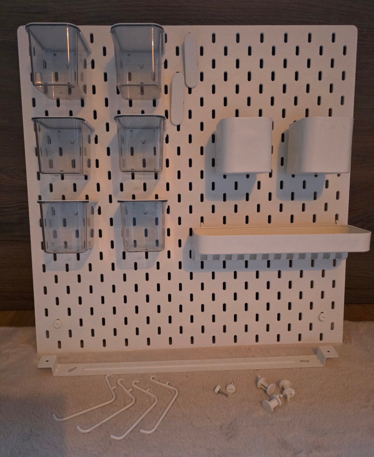 IKEA SKÅDIS ophangsysteem set, zeer uitgebreid, Ophalen, Zo goed als nieuw, Wit, Metaal
