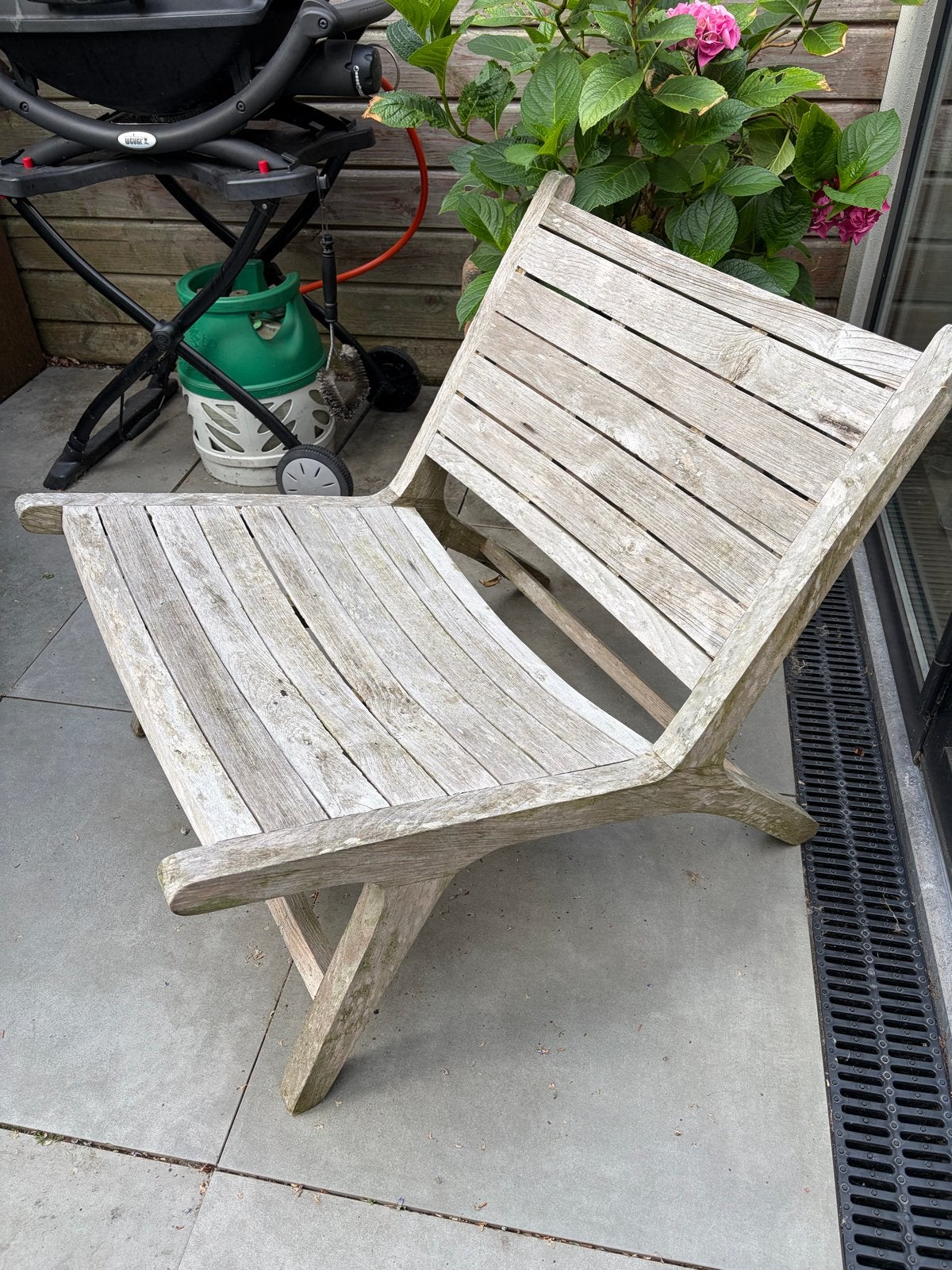 Robuuste Teakhouten Tuinstoel Ibiza Outdoor - Gebruikt, Ophalen, Gebruikt, Teakhout