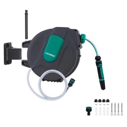VONROC Automatische Slanghaspel 15m - HR503XX, Ophalen, Nieuw, Tuinslanghaspel