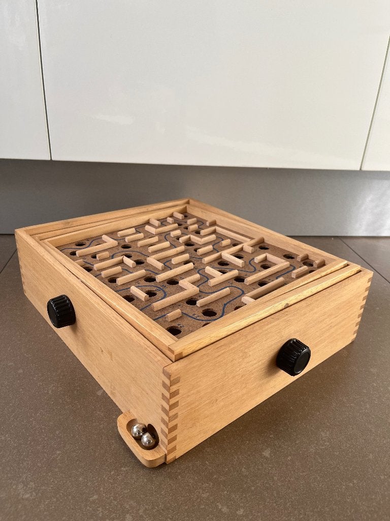 Houten labyrint game / knikker doolhof spel | Groot formaat, Ophalen of Verzenden
