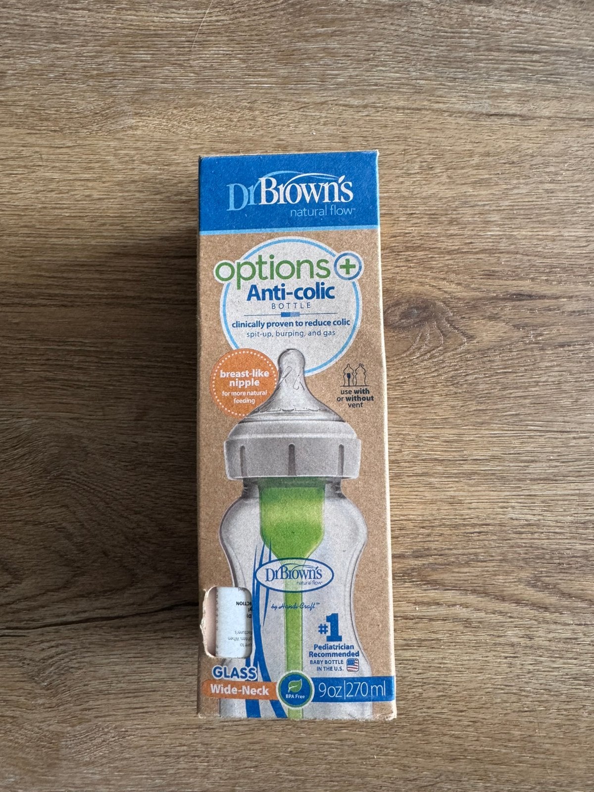 NIEUW glazen Dr Brown's fles 270 plus nieuwe spenen, Ophalen, Nieuw, Babyfles, Dr. Brown's