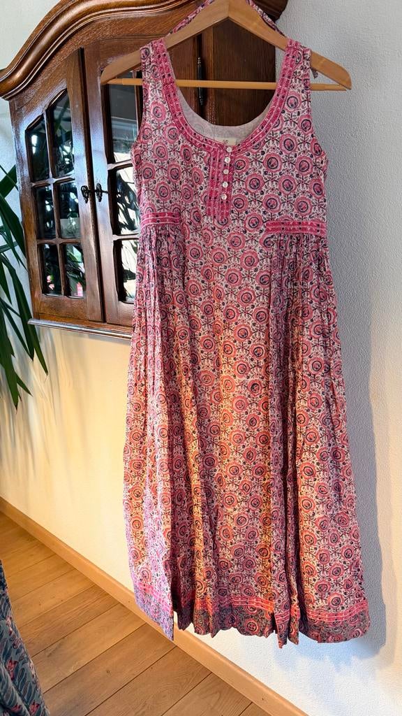 Anokhi India zomerjurk, Ophalen of Verzenden, Roze, Maat 36 (S), Gedragen