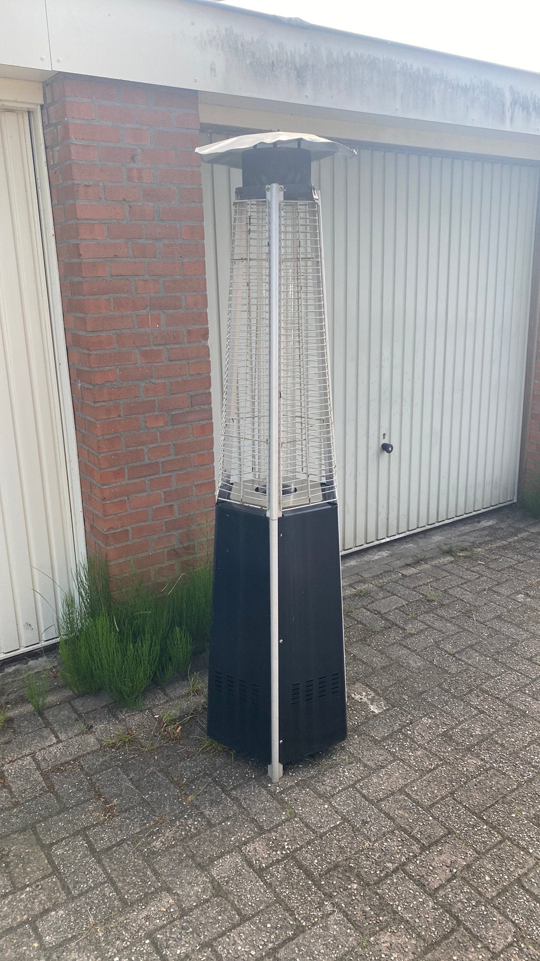 Terras verwarmer op wieltjes., Tuin en Terras, Ophalen of Verzenden, Gebruikt, Gas, Waterbestendig