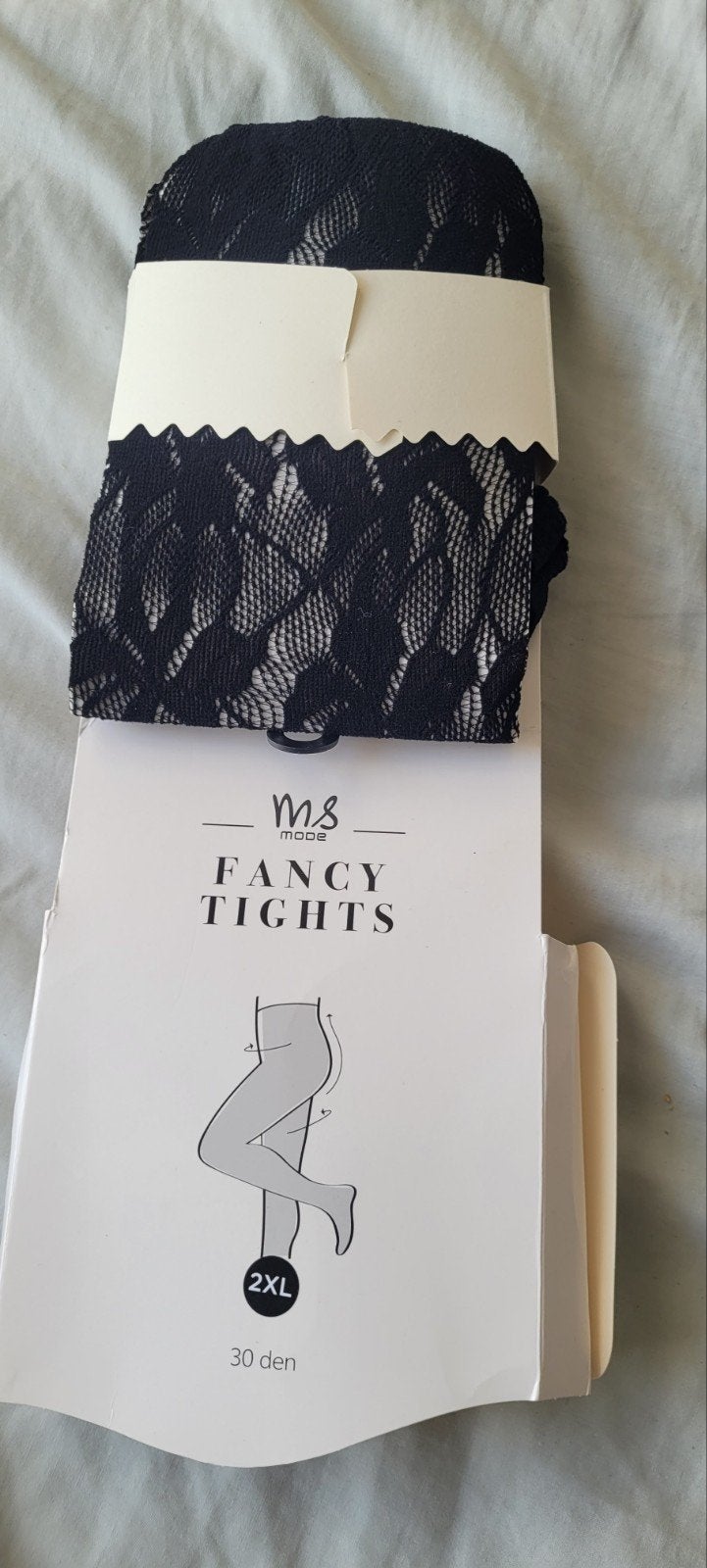 Zwarte kanten panty - Ms. Mode Fancy Tights, Zwart, Nieuw, Ophalen of Verzenden, Maat 44/46 (L)