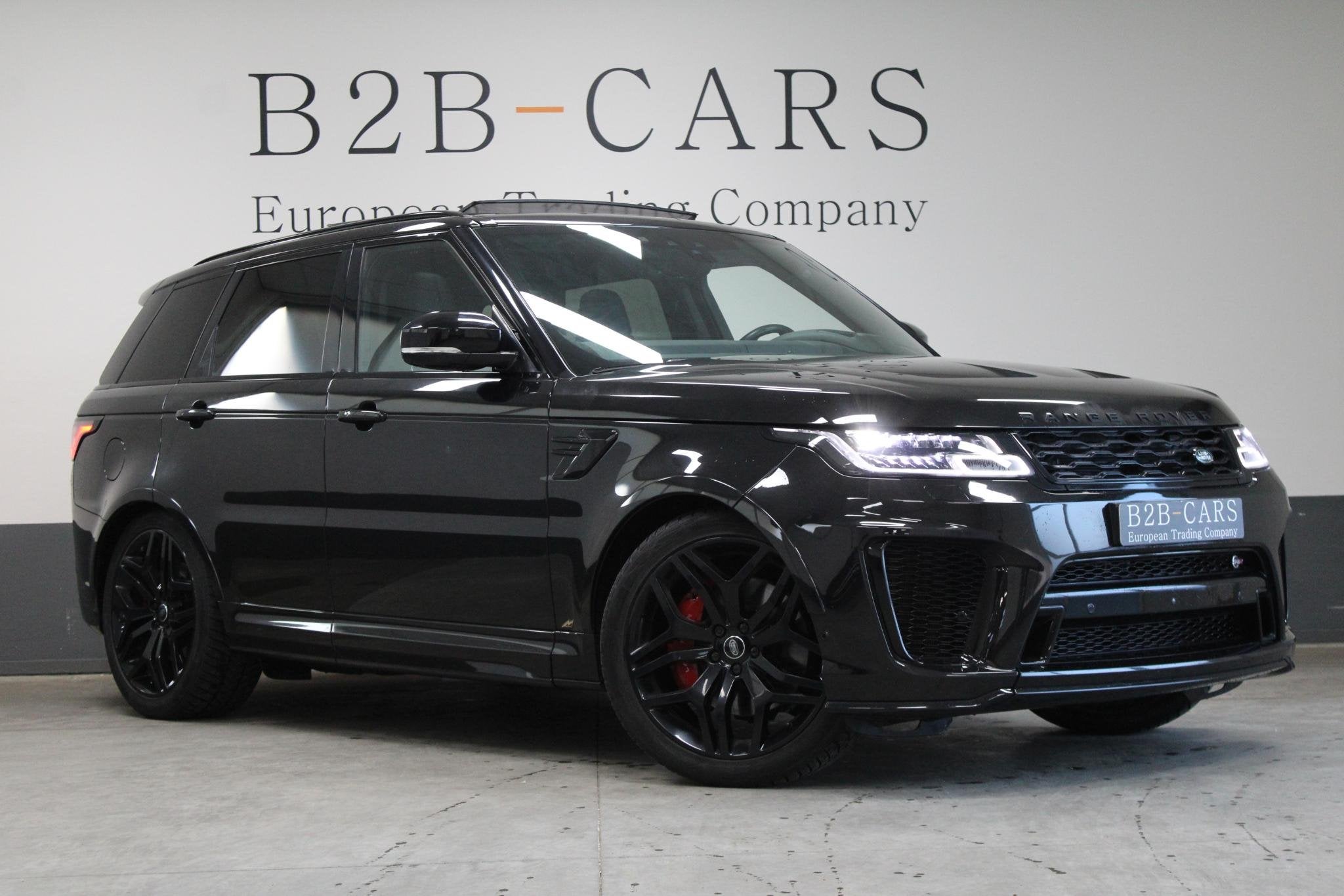 Land Rover Range Rover Sport 5.0 V8 SC SVR | Panorama | Head, Auto's, Land Rover, Automaat, 3000 kg, Zwart, Leder