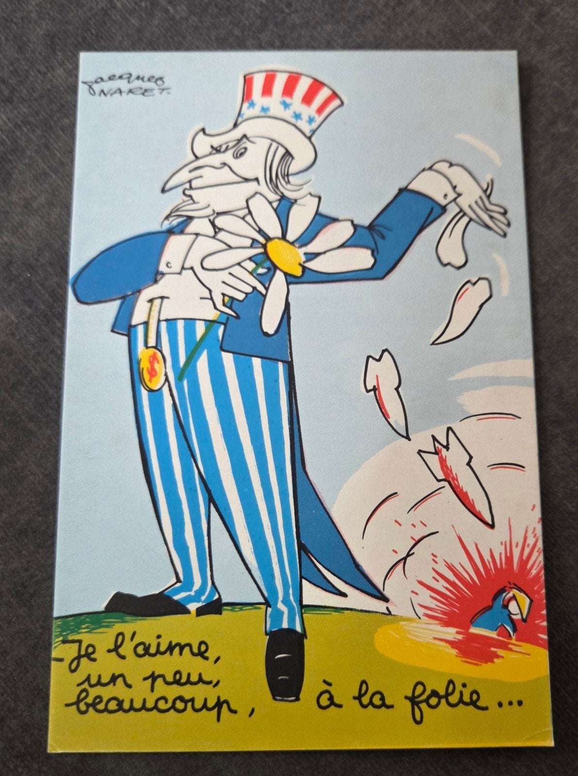Vintage Ansichtkaart Vietnamoorlog - Jacques Naret 1968, Verzamelen, Verzenden, 1960 tot 1980, Ongelopen, Politiek en Historie