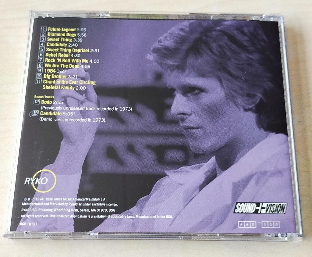 David Bowie Diamond Dogs CD 1974/1990 Bonustracks Sound+Visi, Ophalen of Verzenden, Gebruikt, Poprock