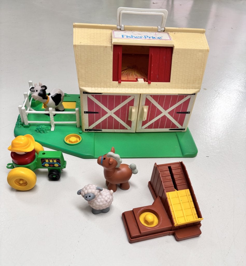 Vintage fisher price speelgoed boerderij, Kinderen en Baby's, Speelgoed | Fisher-Price, Ophalen, Gebruikt, Speelset, Met geluid