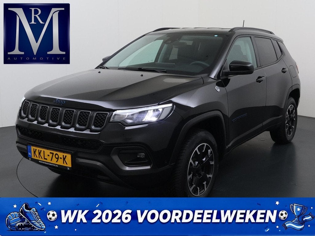 Jeep Compass 4xe 240 Plug-in Hybrid Electric Trailhawk VAN:, Auto's, Jeep, 4 cilinders, Zwart, Bedrijf, Vierwielaandrijving