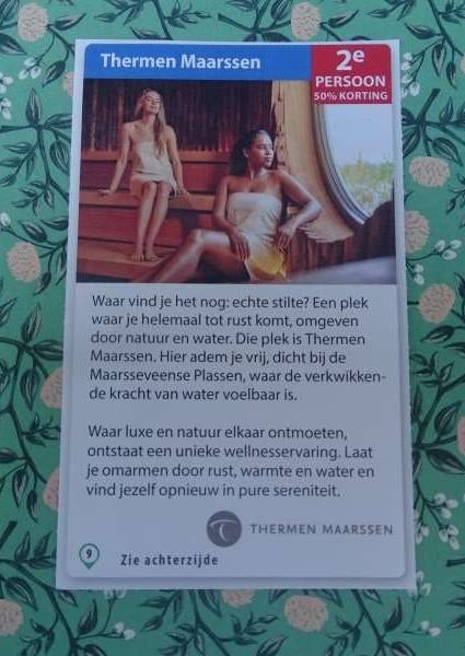 Thermen Maarssen kortingsbon 2e persoon 50% korting, Tickets en Kaartjes, Twee personen, Kortingsbon, Spa of Sauna