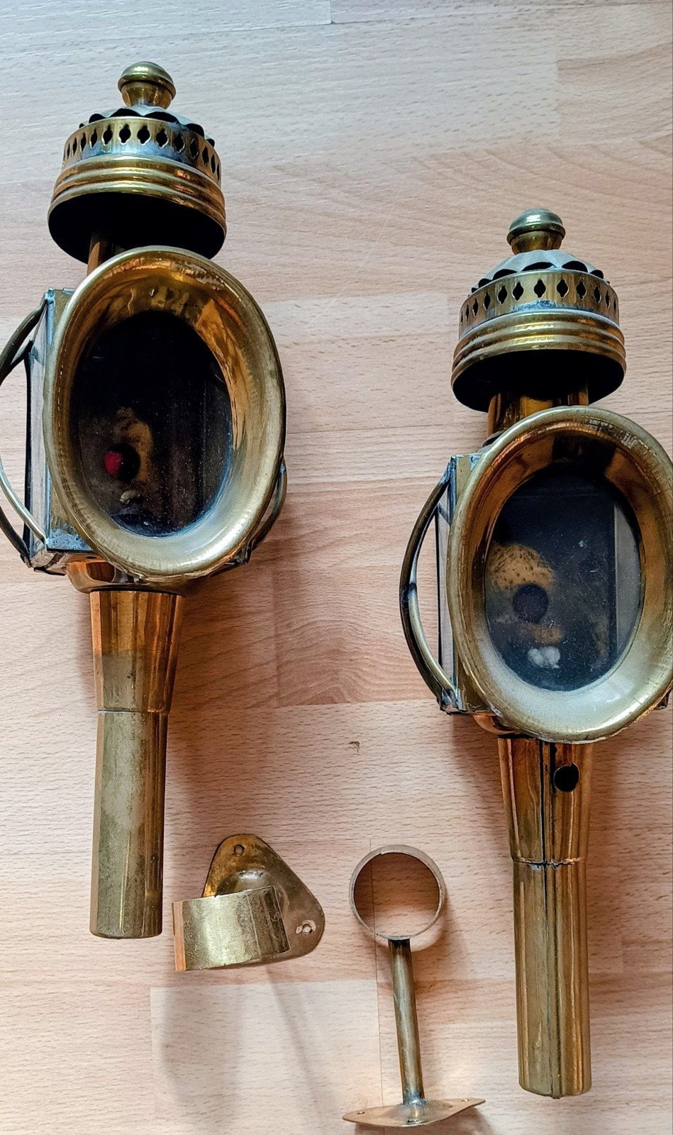 Antieke koetslampen (set van 2) voor lampenolie, Ophalen of Verzenden