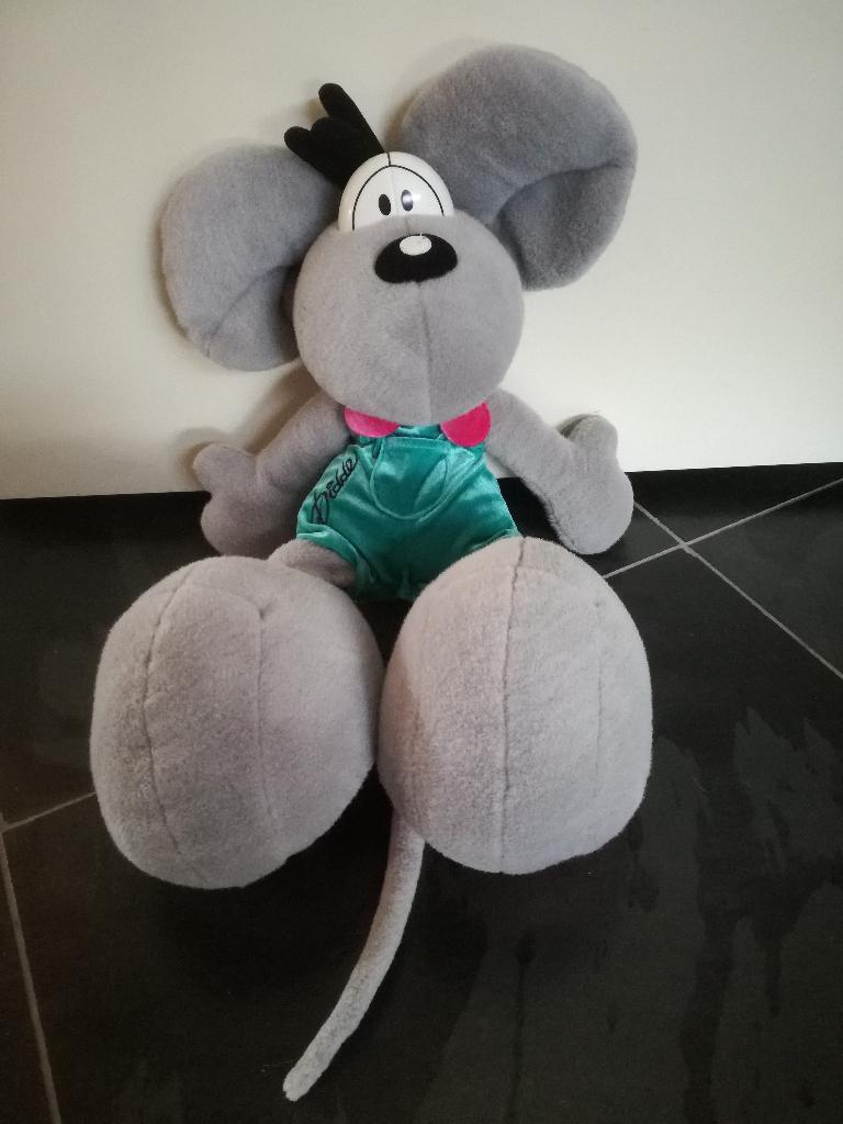 Originele grote Diddl met groene tuinbroek, Ophalen, Diddl, Zo goed als nieuw, Knuffel