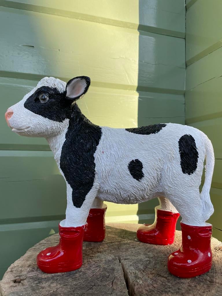 Kalf koe beeld tuin boerderij boer stal, Ophalen of Verzenden, Nieuw, Kunststof, Dierenbeeld
