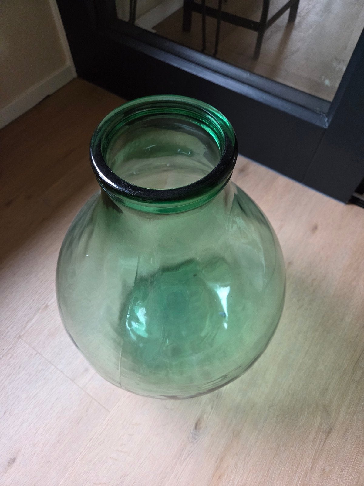 Grote groene glazen fles - Demijohn, Ophalen