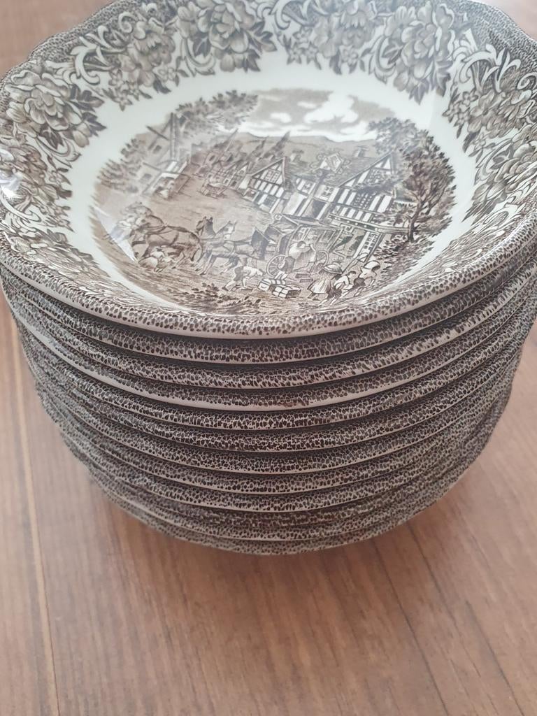 Stratford J&G Meakin England 12 diepe borden , 14 cm, Antiek en Kunst, Antiek | Servies los, Ophalen of Verzenden