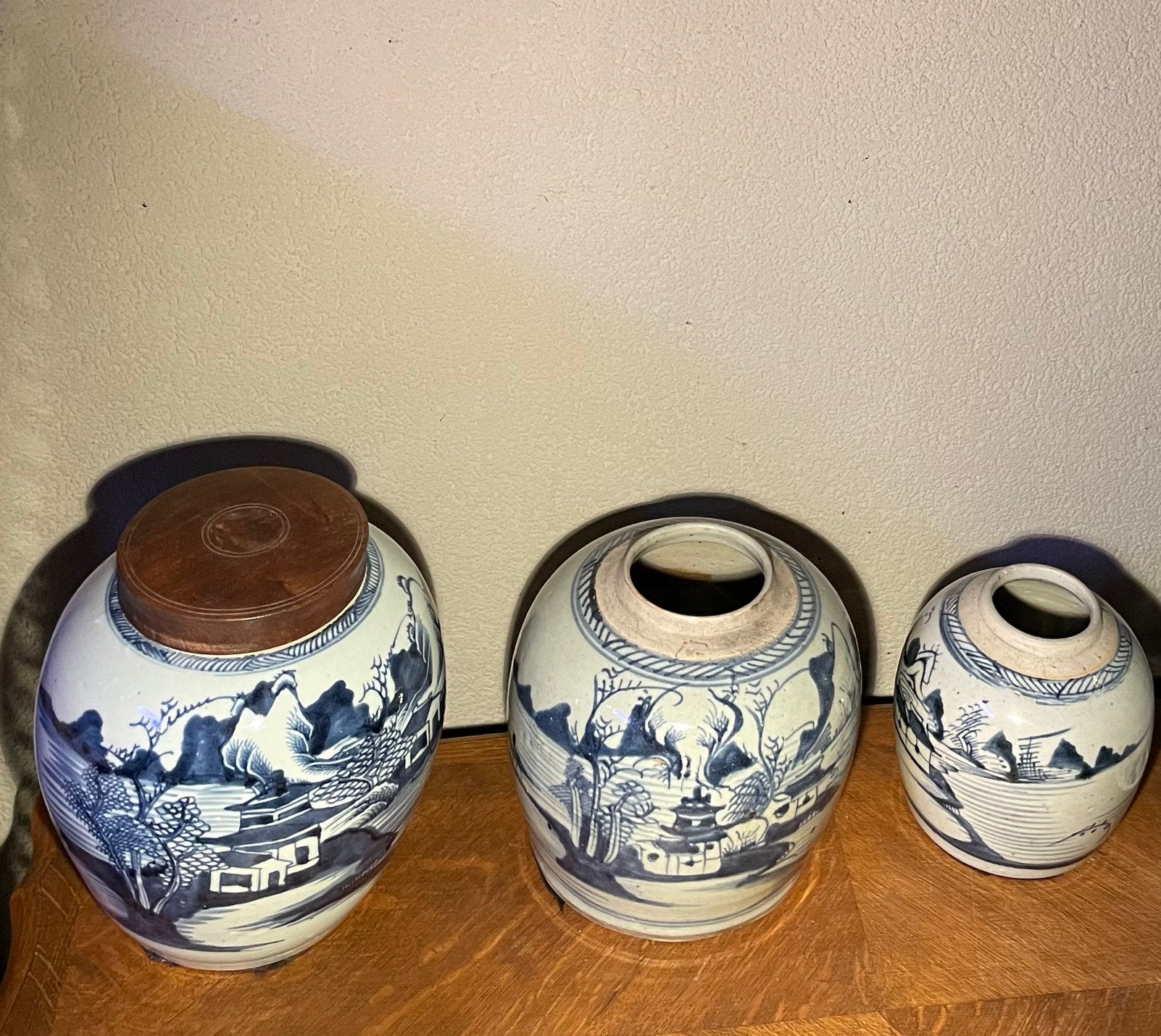 3 x antieke Chinese vazen, Ophalen