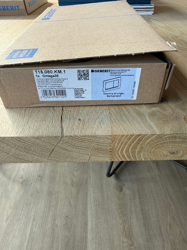 Geberit Omega30 bedieningsplaat – Zwart (Open doos), Ophalen of Verzenden, Nieuw, Toilet