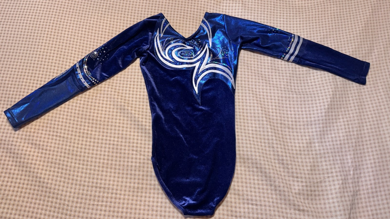 TT-Gymnastics turnpakje donkerblauw lange mouw maat 140, Blauw, Zo goed als nieuw, Turnpak(je), Kindermaat 122 t/m 140