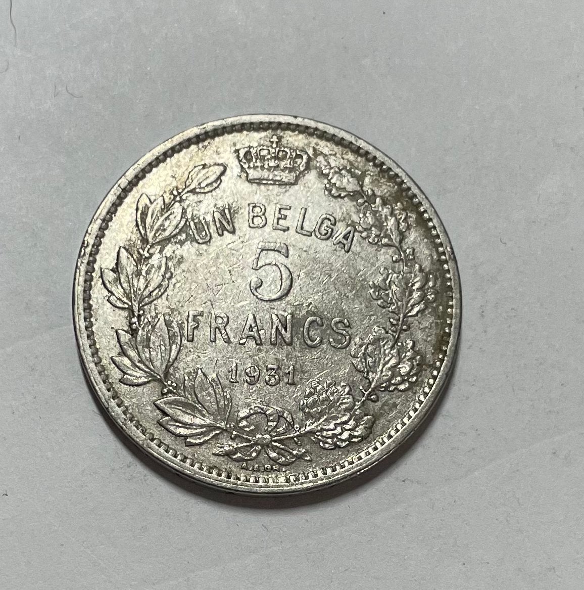 5 franc België 1931, Ophalen of Verzenden, België