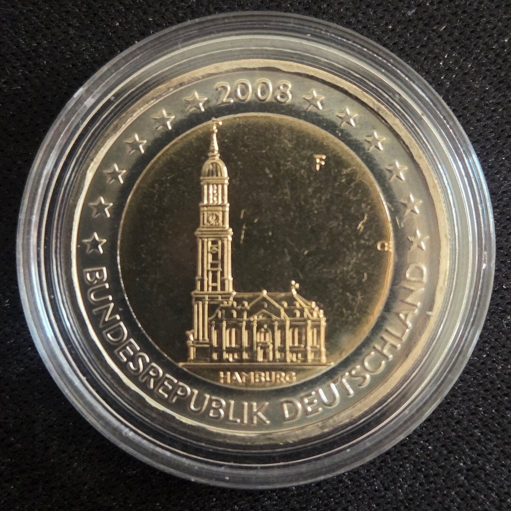 Duitsland 2008 F: Hamburg  | Misslag Oude Kaart, Ophalen of Verzenden, Duitsland, 2 euro, Losse munt