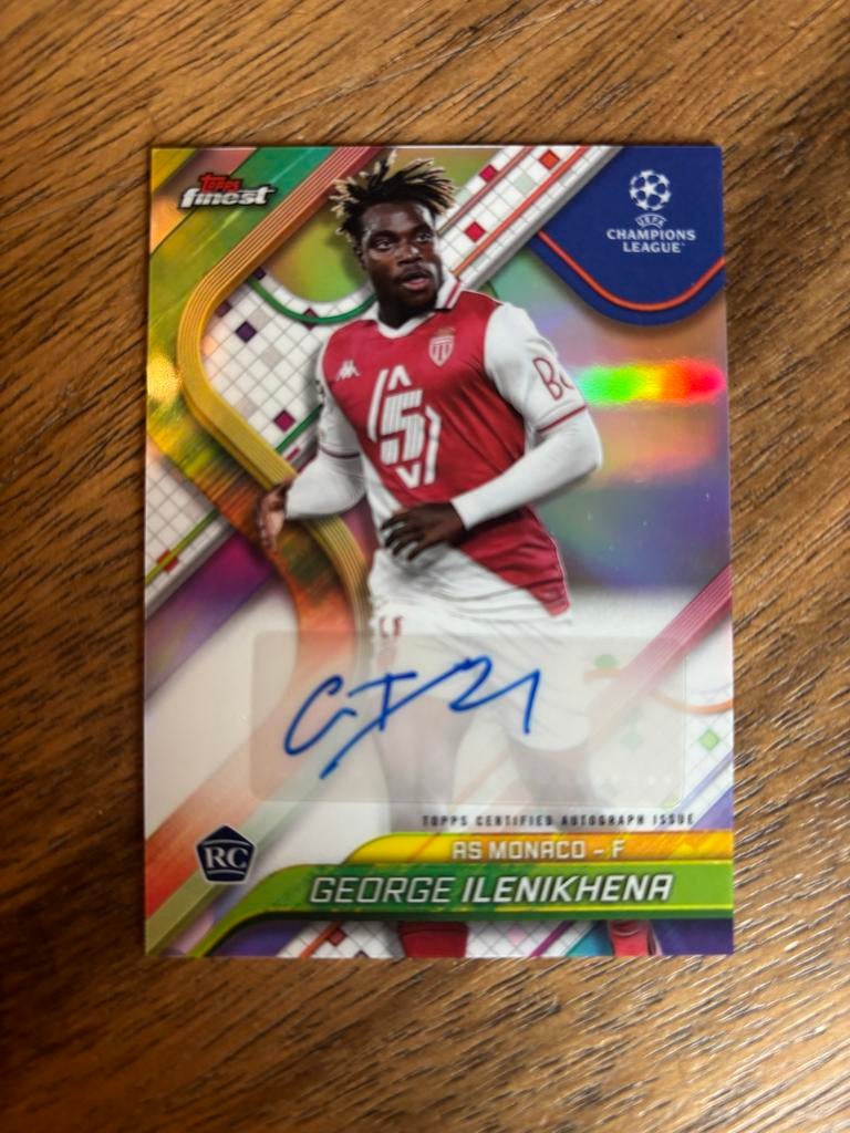 George Ilenikhena Topps Finest Autograph RC AS Monaco, Ophalen of Verzenden, Zo goed als nieuw, Buitenlandse clubs, Spelerskaart