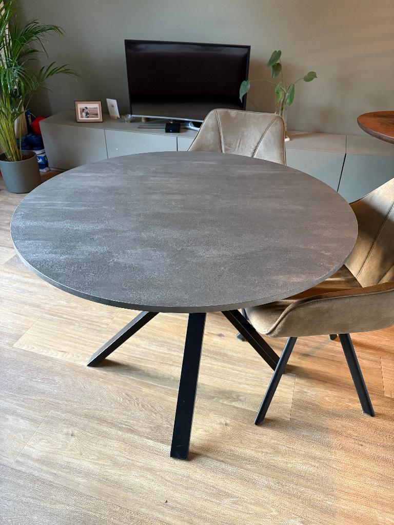 Ikea Mariedamm eettafel donkergrijs, Huis en Inrichting, Tafels | Eettafels, Ophalen, Gebruikt, Rond, 100 tot 150 cm