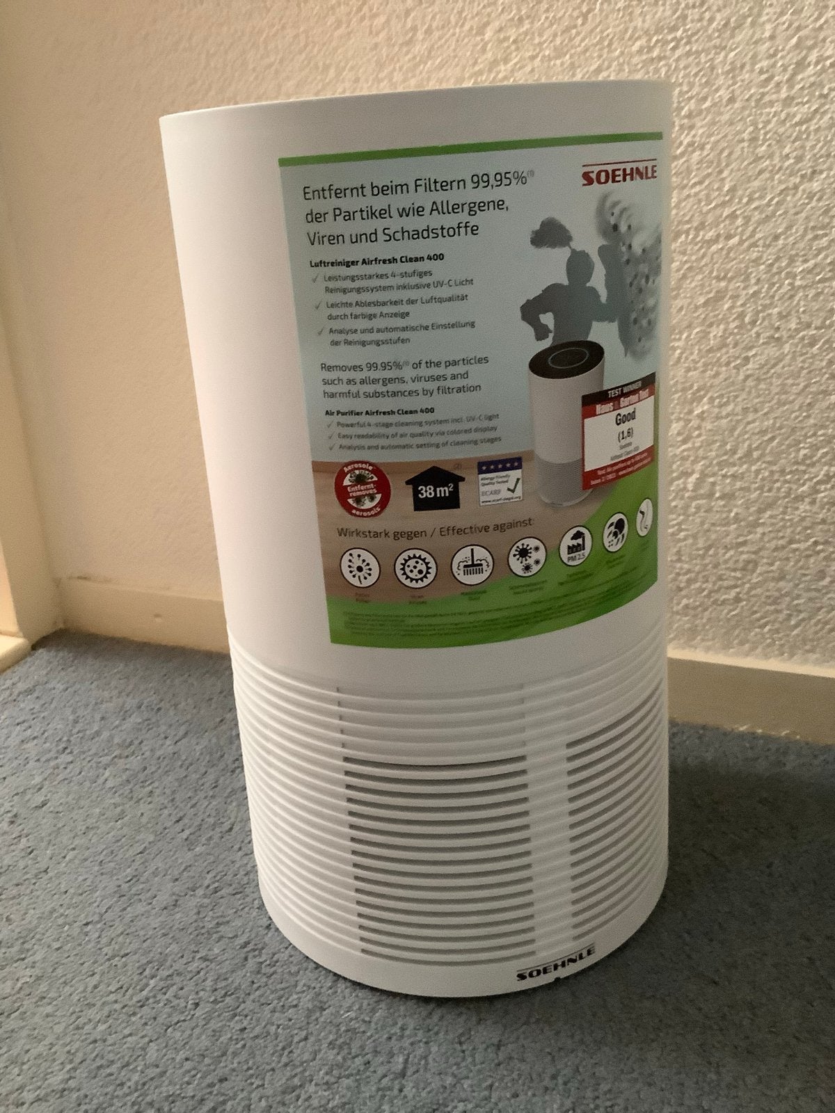Soehnle Airfresh Clean 400 Luchtreiniger - Nieuwstaat, Ophalen of Verzenden, Zo goed als nieuw, Luchtreiniger