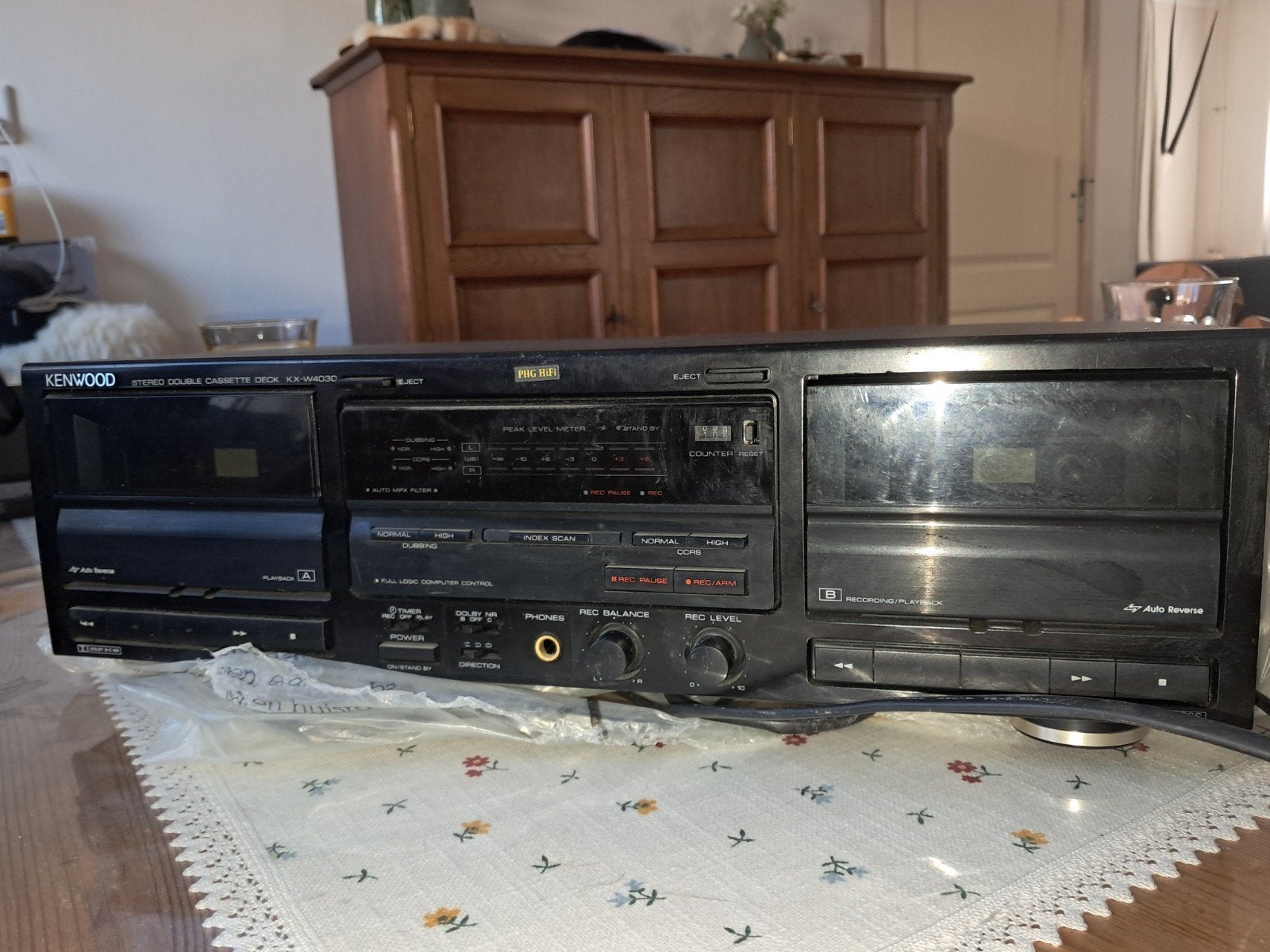 Kenwood KX-W4030 Stereo Dubbel Cassettedeck, Ophalen of Verzenden, Dubbel, Kenwood, Tiptoetsen