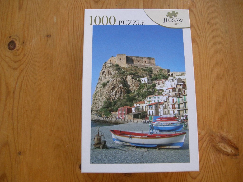 Jigsaw puzzel 67x48 cm plaatsje aan zee.., Als nieuw! 1000 s, Ophalen of Verzenden, 500 t/m 1500 stukjes, Zo goed als nieuw, Legpuzzel