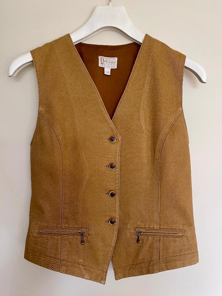 lichtbruin gilet van katoen van Q-Line by Peek & Cloppenburg, Kleding | Dames, Maat 38/40 (M), Bruin, Peek & Cloppenburg, Ophalen of Verzenden