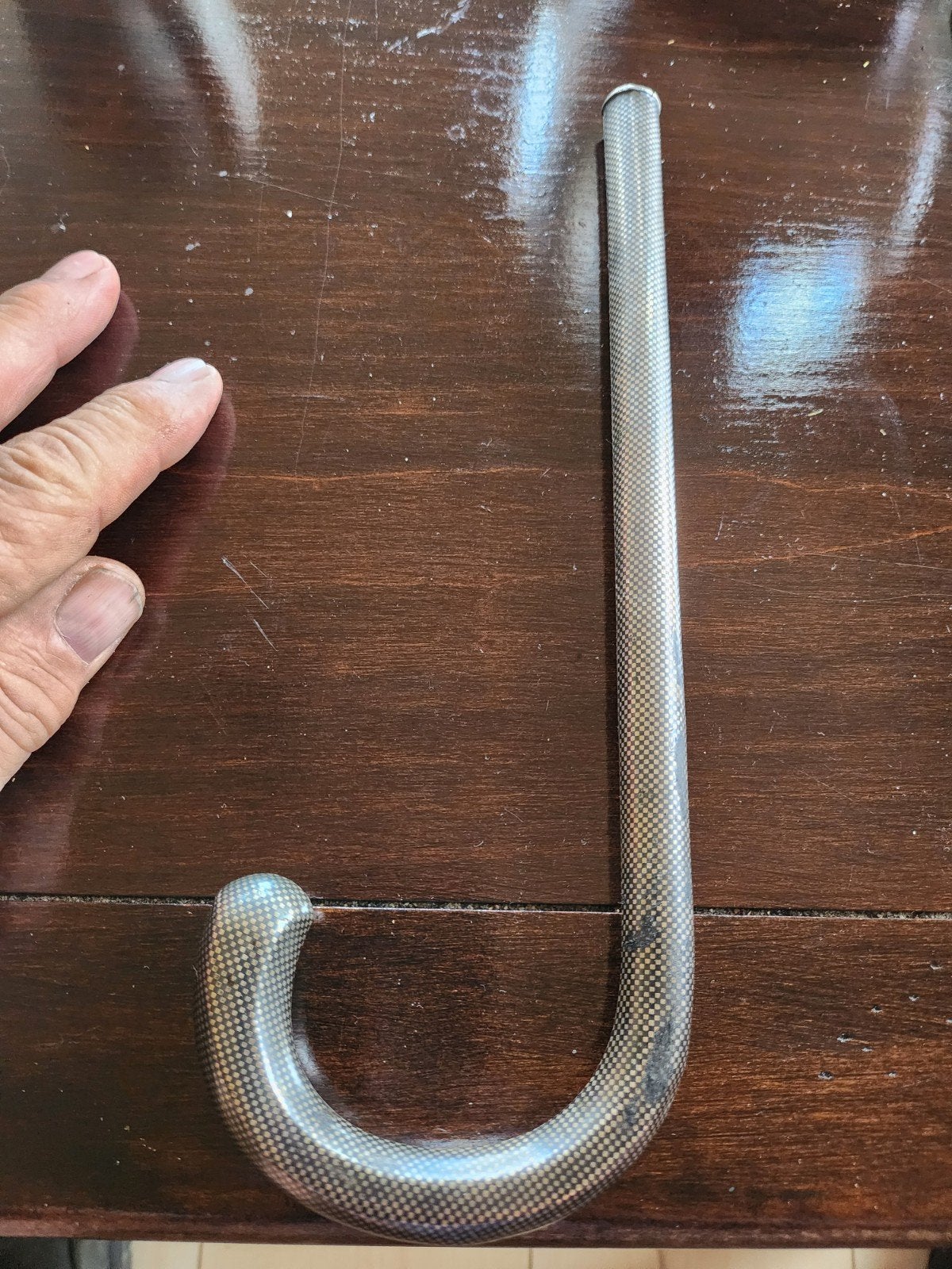 Antiek 800 zilveren paraplu handvat., Ophalen of Verzenden, Zilver