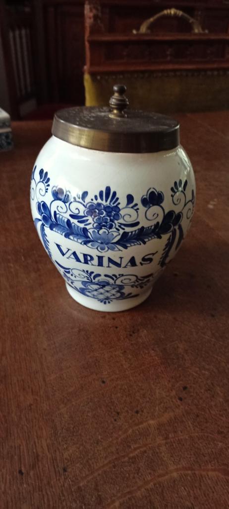 Antieke Delfts Blauwe Apothekerspot 'VARINAS', Ophalen of Verzenden