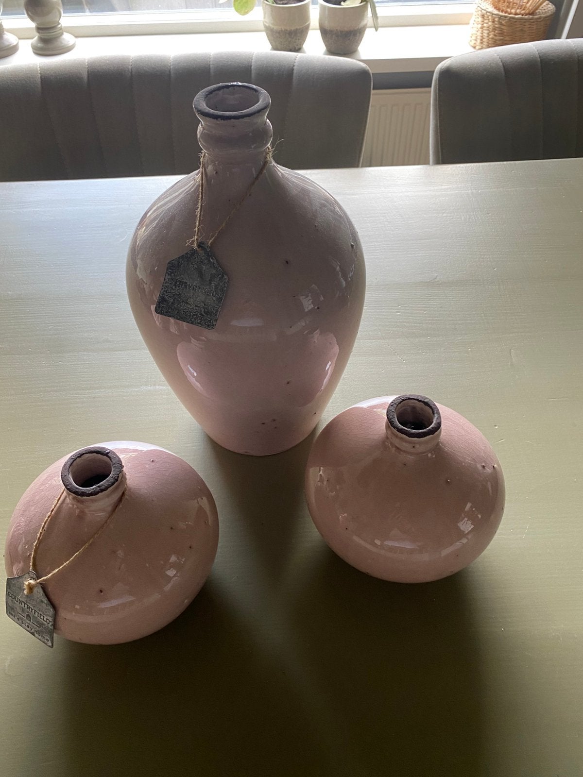 Leuke roze vaasjes etc, Huis en Inrichting, Woonaccessoires | Vazen, Ophalen of Verzenden, Zo goed als nieuw, Roze