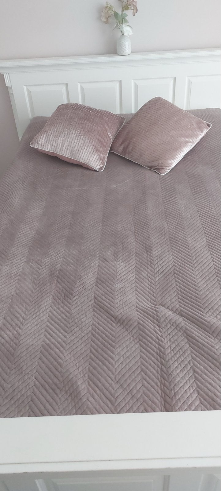 Bedsprei met 2 kussens 200x200 oud roze, Ophalen, Gebruikt, Tweepersoons, Roze