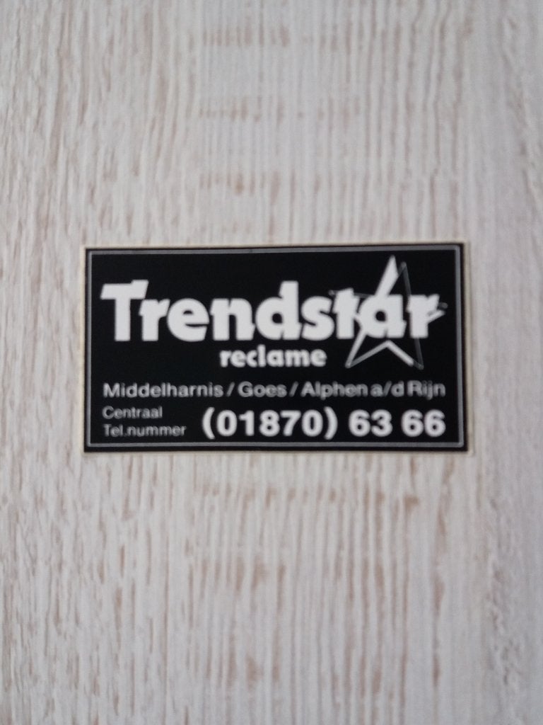 stickertje Trendstar reclame, Verzamelen, Ophalen of Verzenden, Zo goed als nieuw, Overige typen