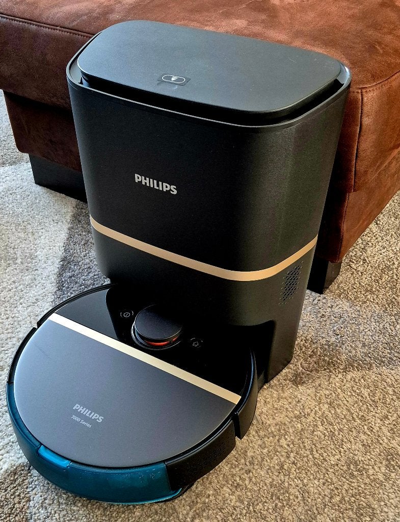 Philips Homerun Aqua 7000 robot stofzuiger met dweilfunctie, Bedienbaar via app, Philips, Zo goed als nieuw, Robotstofzuiger