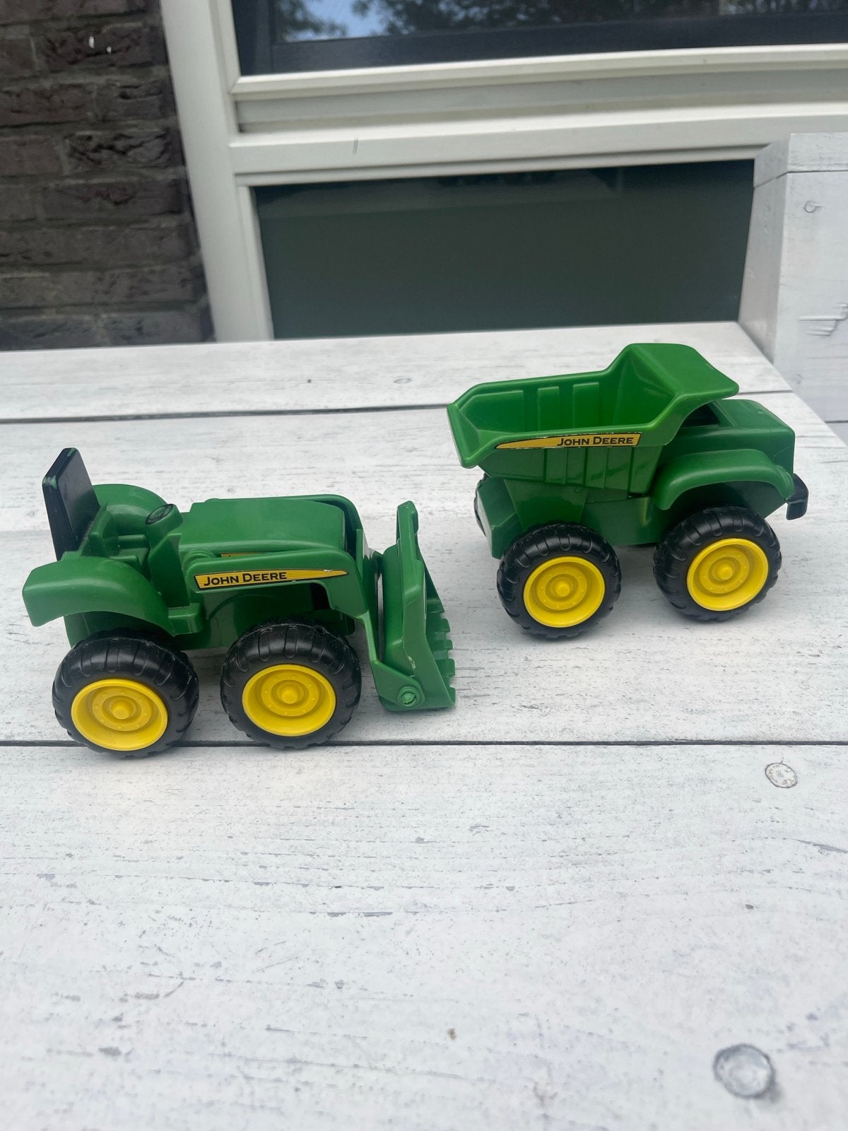 John Deere Tractor en Kiepwagen Speelgoedset, Ophalen, Gebruikt