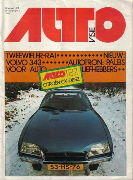 Autovisie 5 1976 : Citroen CX - Reliant Kitten - Volvo 343, Ophalen of Verzenden, Gelezen, Algemeen