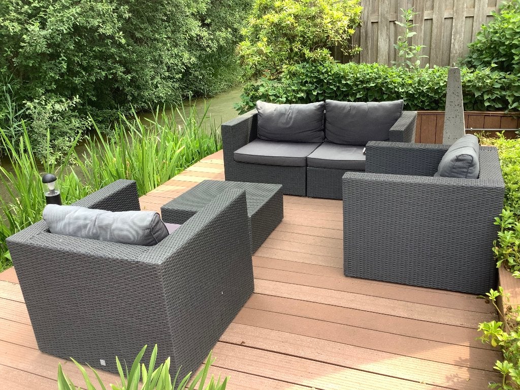 Wicker loungset, Ophalen, 4 zitplaatsen, Gebruikt, Bank