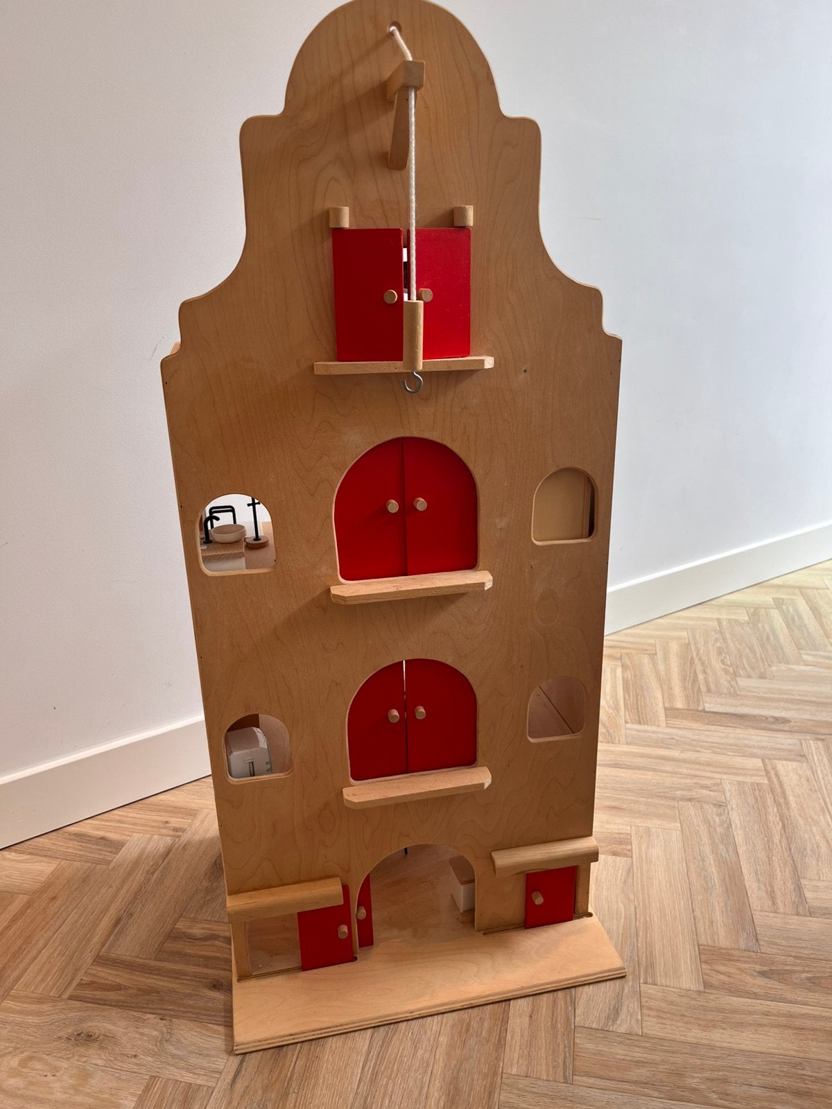 Poppenhuis inclusief alle meubeltjes grachtenhuis 90 cm, Kinderen en Baby's, Speelgoed | Poppenhuizen, Ophalen of Verzenden, Zo goed als nieuw