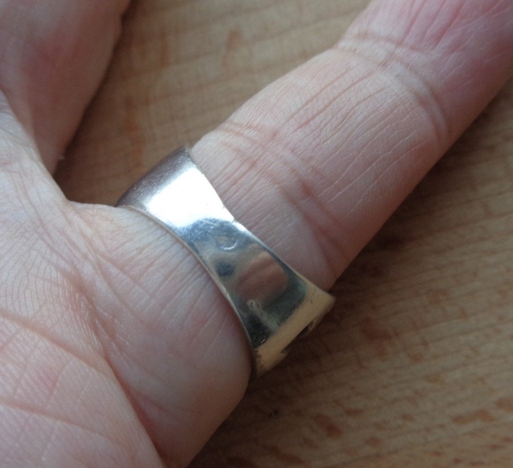 zilveren open ring met heldere steen [789], Verzenden, Dame, Zilver, Zilver