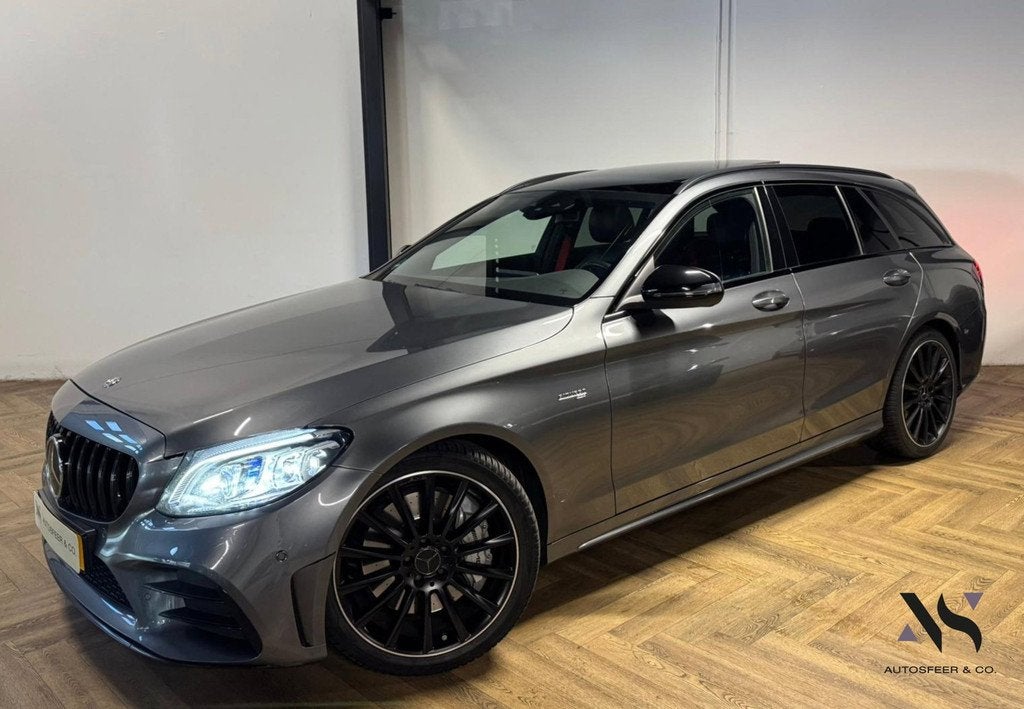 Mercedes-Benz C-klasse Estate AMG 43 4MATIC PANO CAM BLINDSP, Auto's, Mercedes-Benz, Gebruikt, Zwart, 390 pk, 4 stoelen