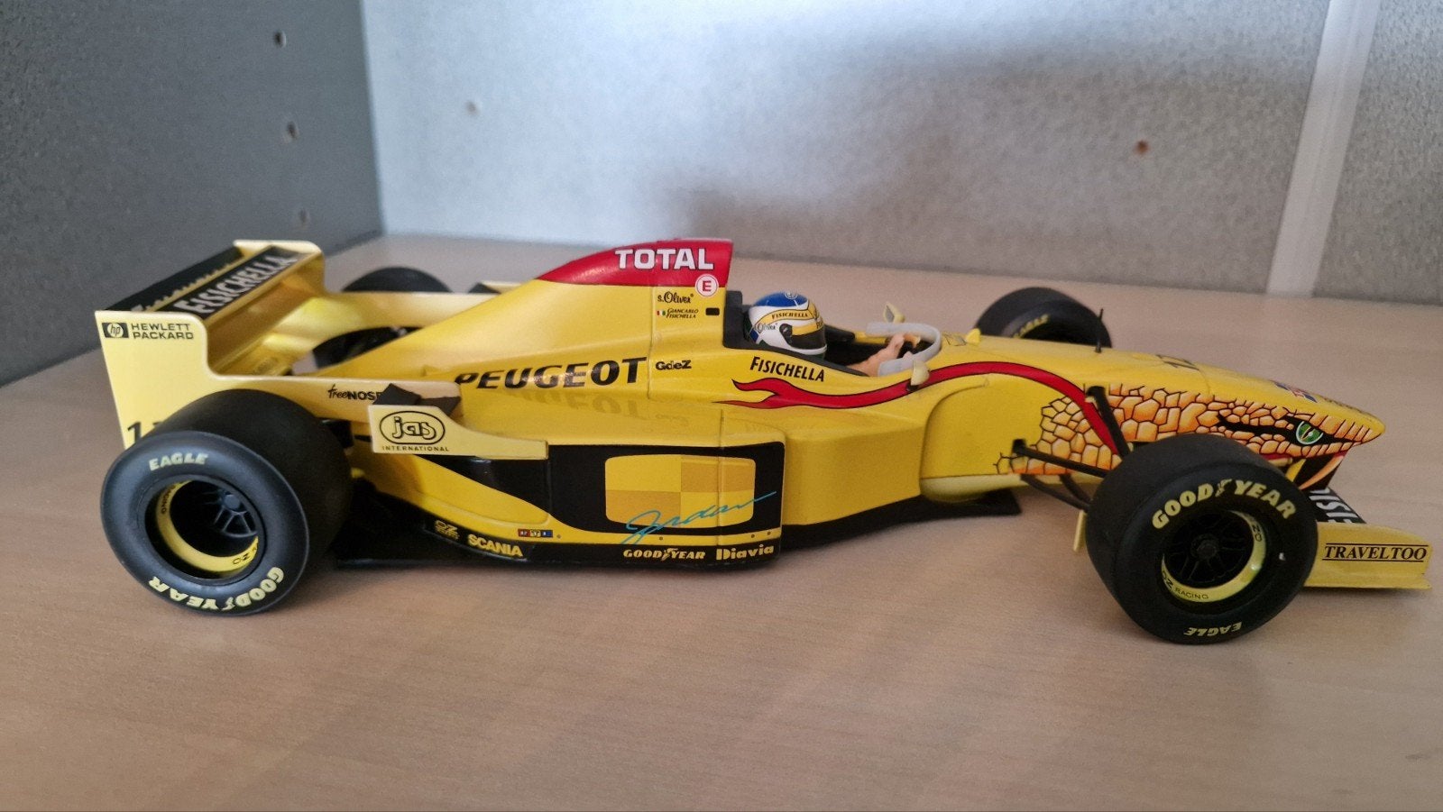 Jordan 198 F1 modelauto - Giancarlo Fisichella, Ophalen of Verzenden, Zo goed als nieuw, Auto, Overige merken