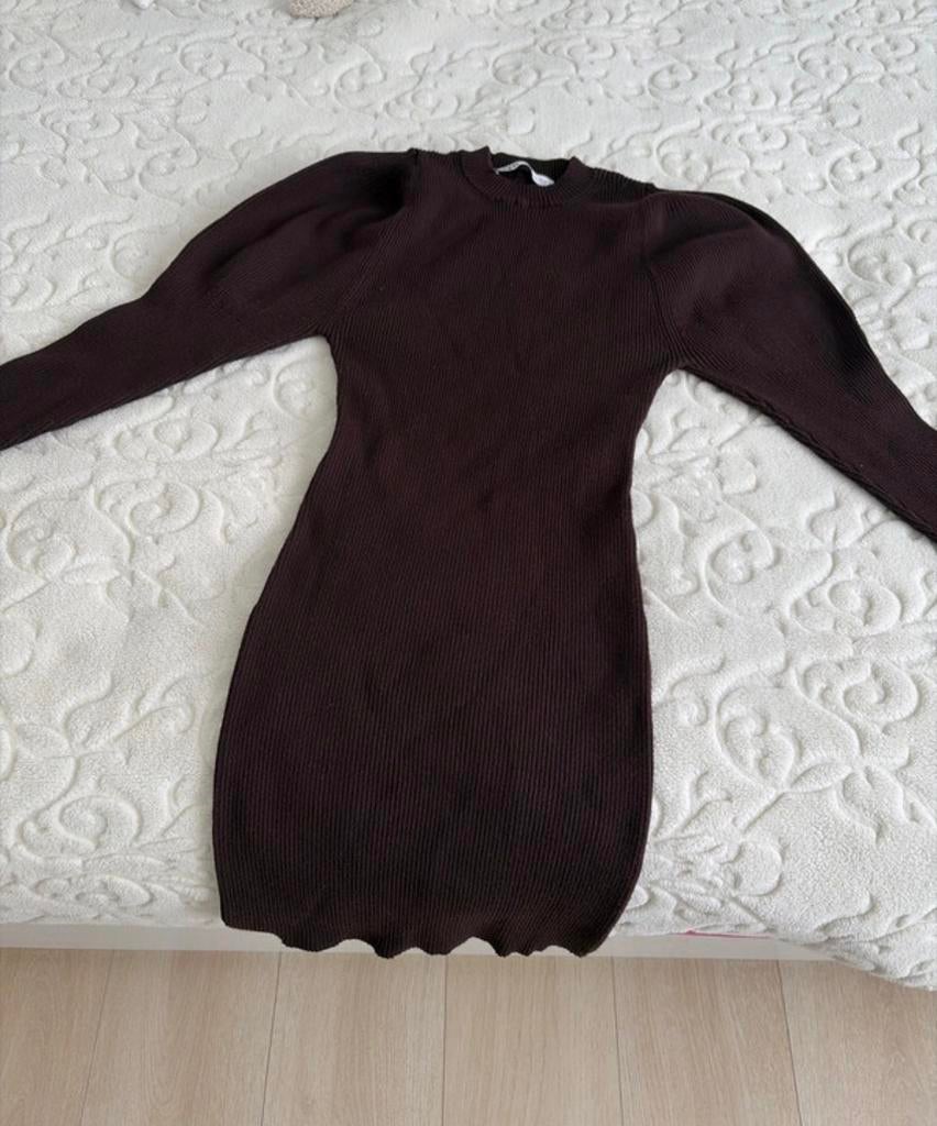 Zara jurk S, Kleding | Dames, Jurken, Zo goed als nieuw, Maat 36 (S), Bruin, Boven de knie, Ophalen of Verzenden