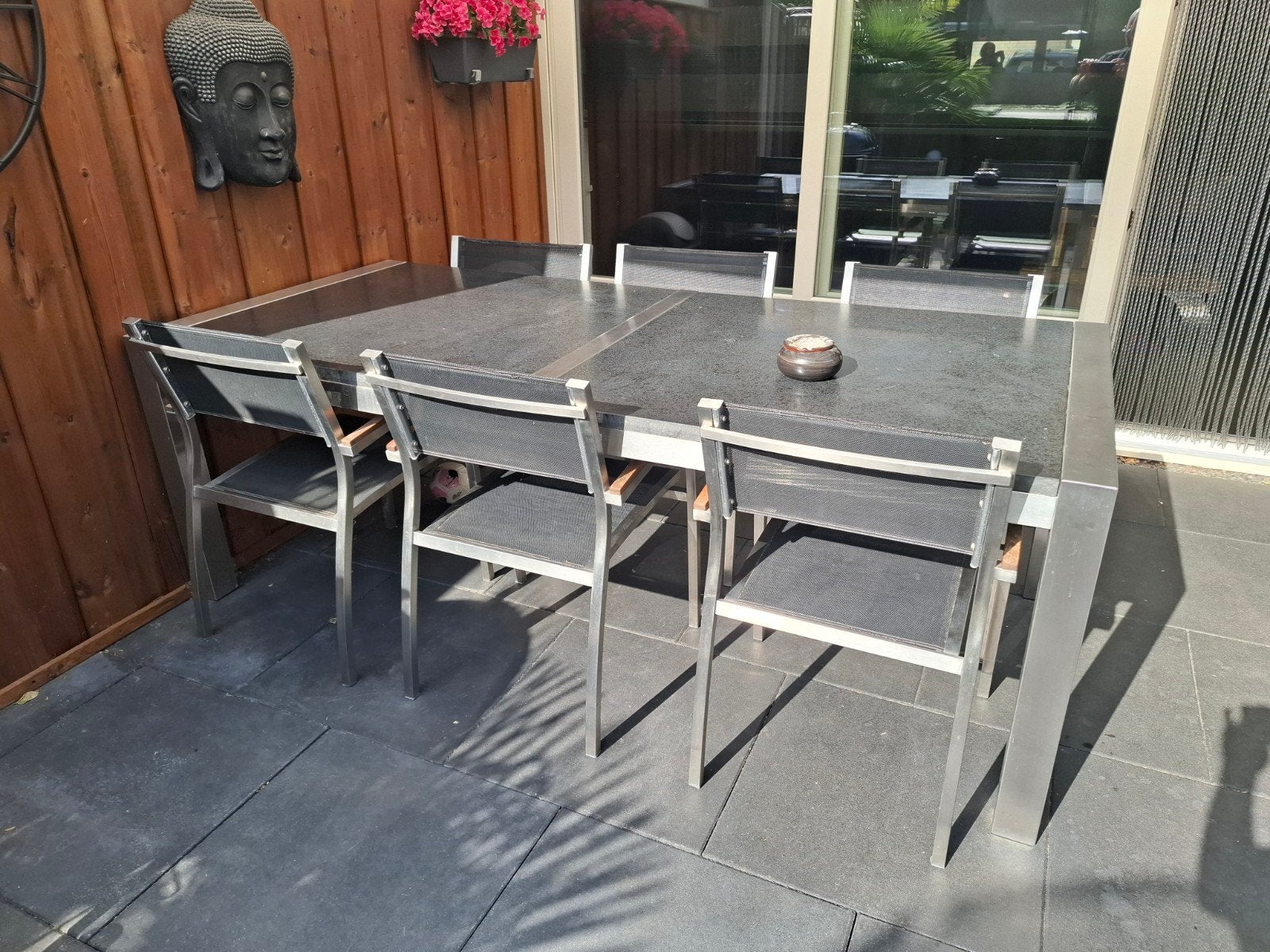 6x rvs tuinstoelen, Tuin en Terras, Ophalen, Rvs